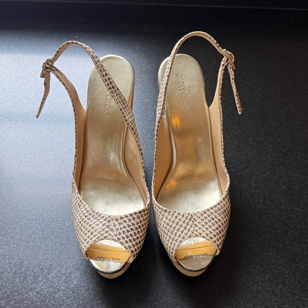 Jimmy Choo lizard wedge, Excellent condition